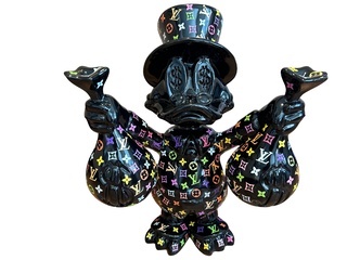 Dagobert Duck beeld, Lior24, Zwart